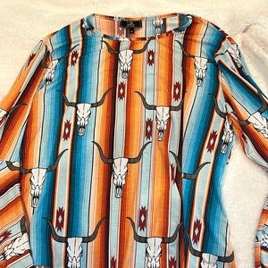 Western bell long sleeve longhorn shirt